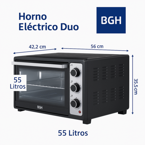 Hornito Eléctrico BGH 55lts BHE55M23N DUO - Image 3