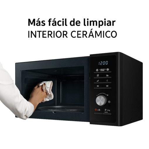 Microondas Grill Samsung De Interior Cerámico Negro 23lts Mg23f3k3tak - Image 3