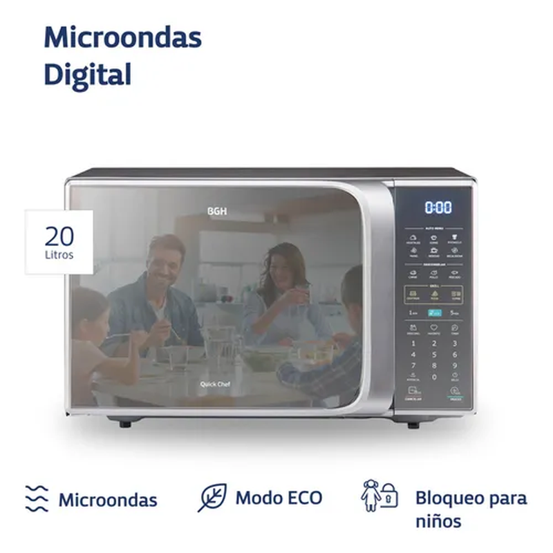 Microondas BGH Digital Quick Chef Eco 20lts B120ds20 - Image 4